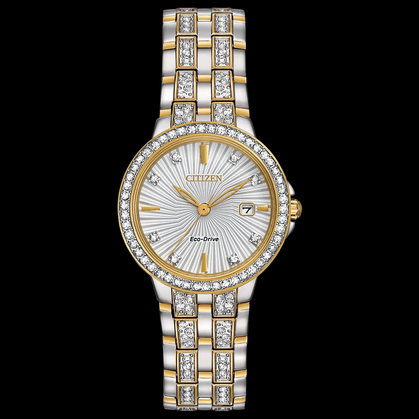 Ladies Silhouette Crystal Stainless Steel Watch