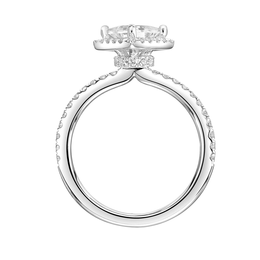 Dazzling Love: 14 Karat White Gold Engagement Mounting with Cubic Zirconia Brilliance