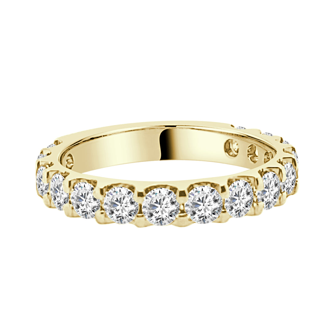 14 Karat Yellow Gold Wedding Band with 1.50 Carat Natural Diamond