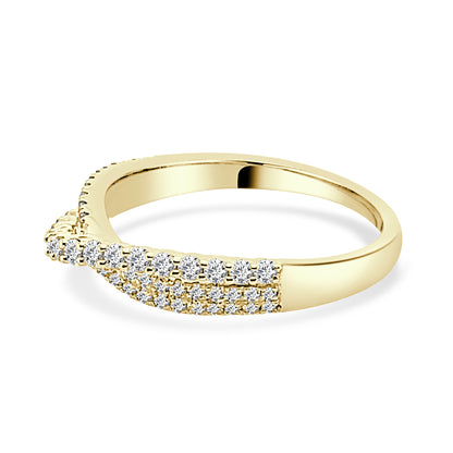 14 Karat Yellow Gold Round Diamond Overpass Wedding Band (0.50 ct)