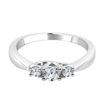 Stunning Round Cut 0.27 Carat Natural Diamond Engagement Ring in 14 Karat White Gold with Pinched Shank