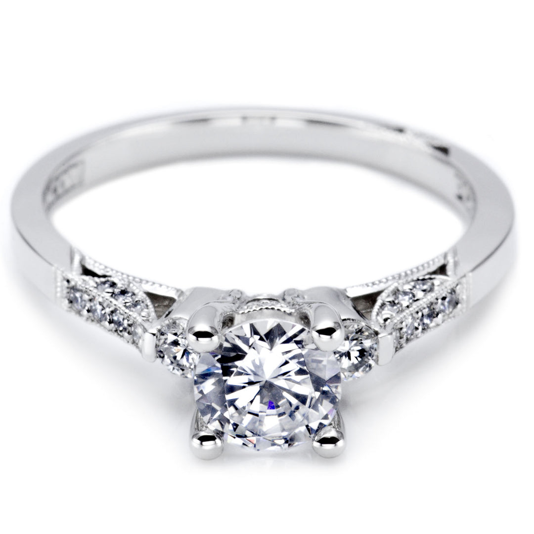 Platinum Engagement Mounting with Stunning Cubic Zirconia