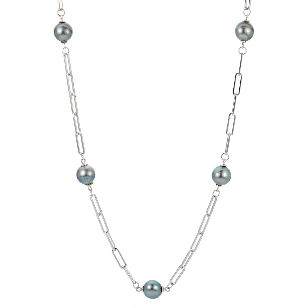 Graceful Pearl Sterling Silver Necklace