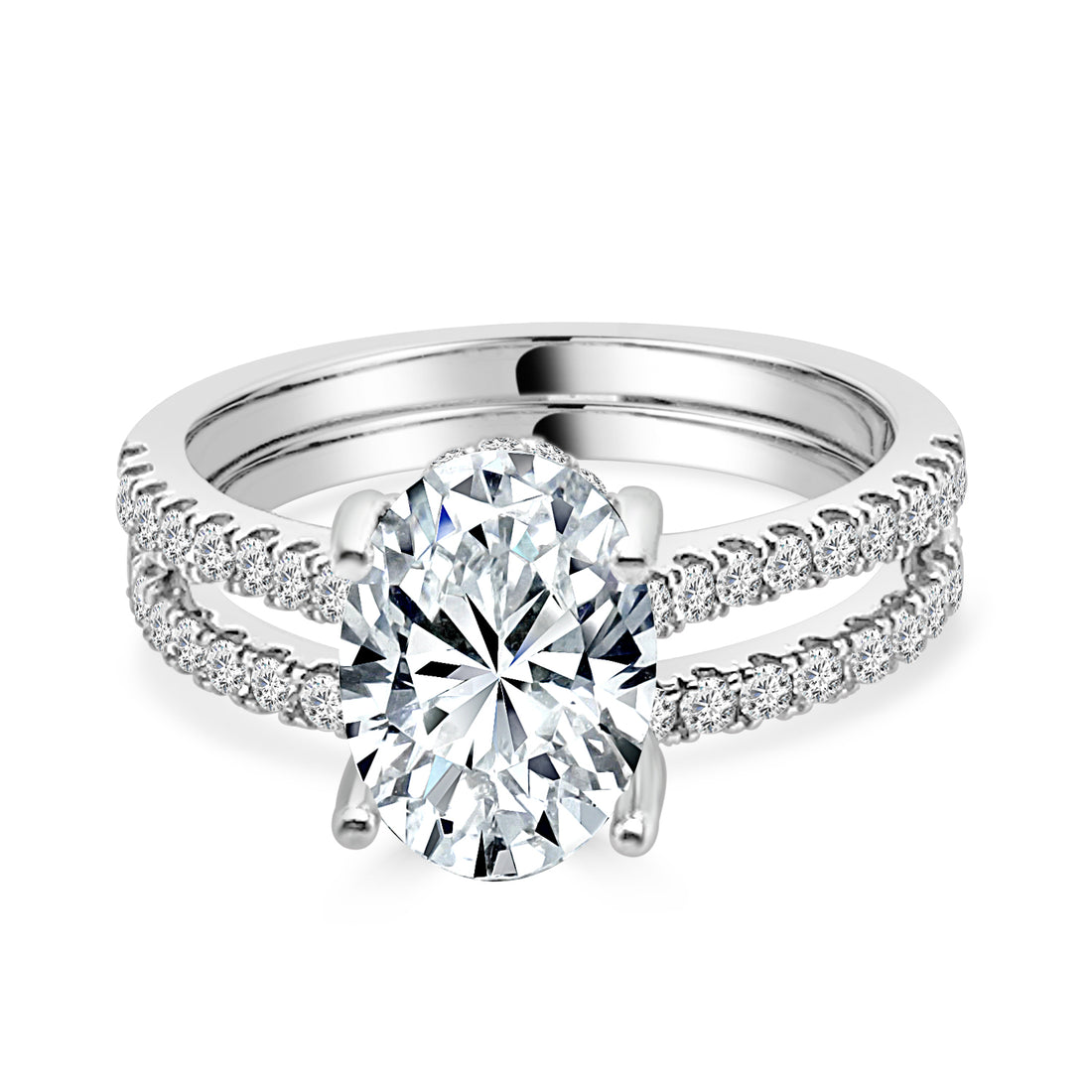 14K White Gold Lab Diamond Wedding Band - 0.52 Carat