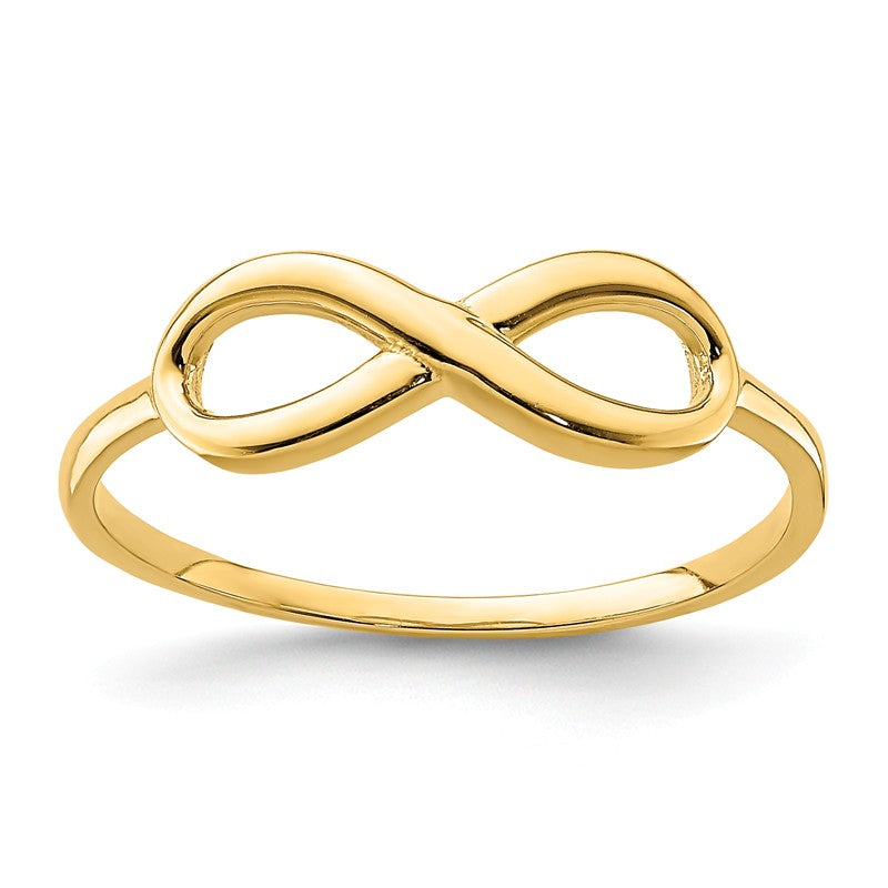 14K Yellow Gold Infinity Ring with Stunning Gold Finish