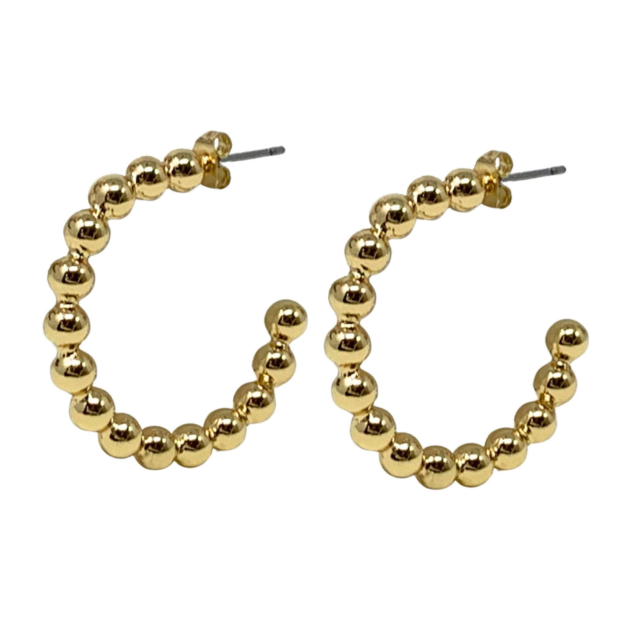 Beaded Bliss: Gold Plated Sterling Silver Earrings