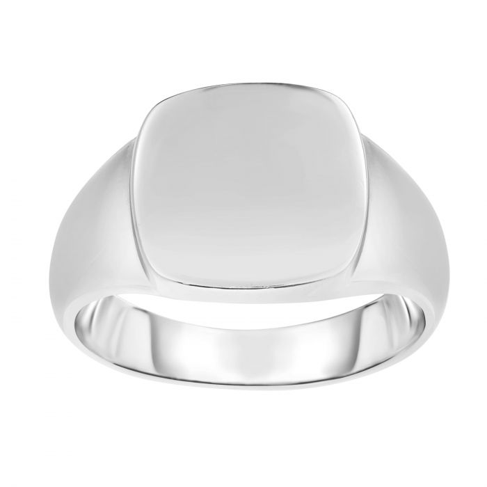 Sterling Silver Cushion-Shaped Signet Ring
