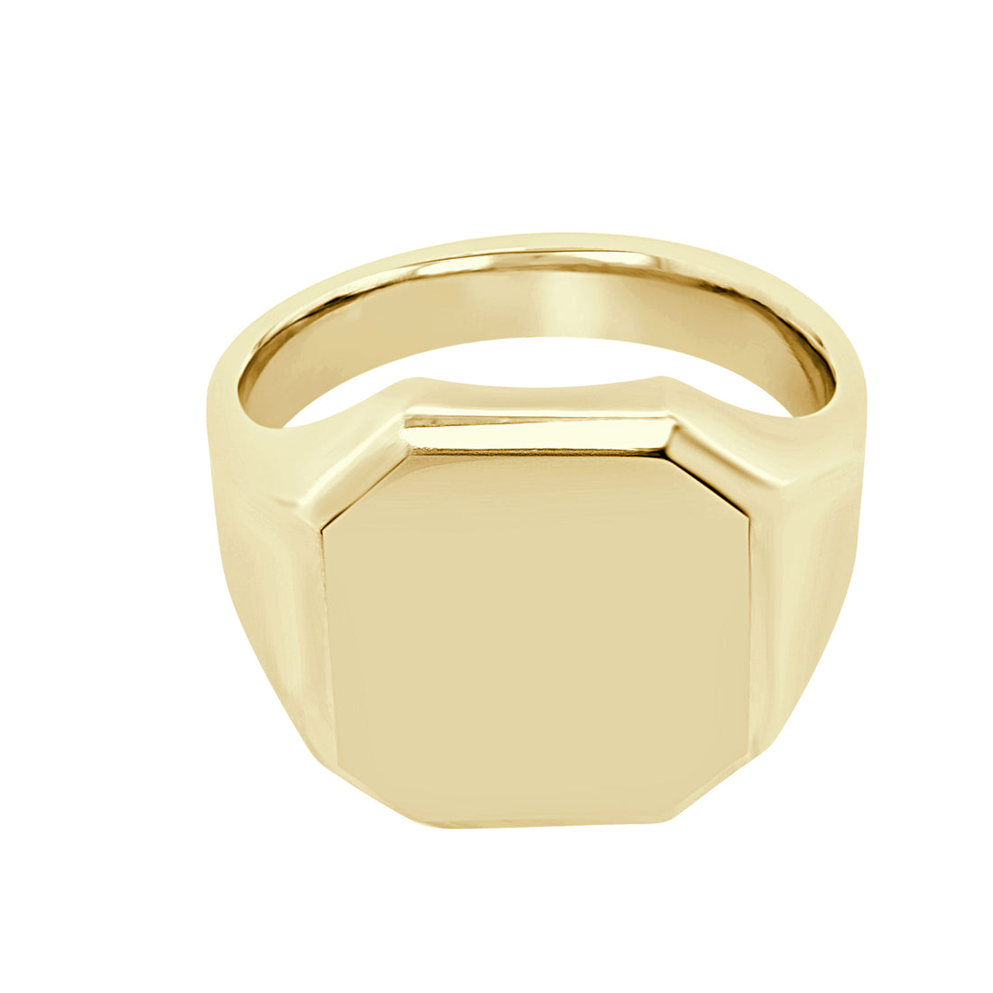 14 Karat Yellow Gold Solid Octagonal Signet Ring