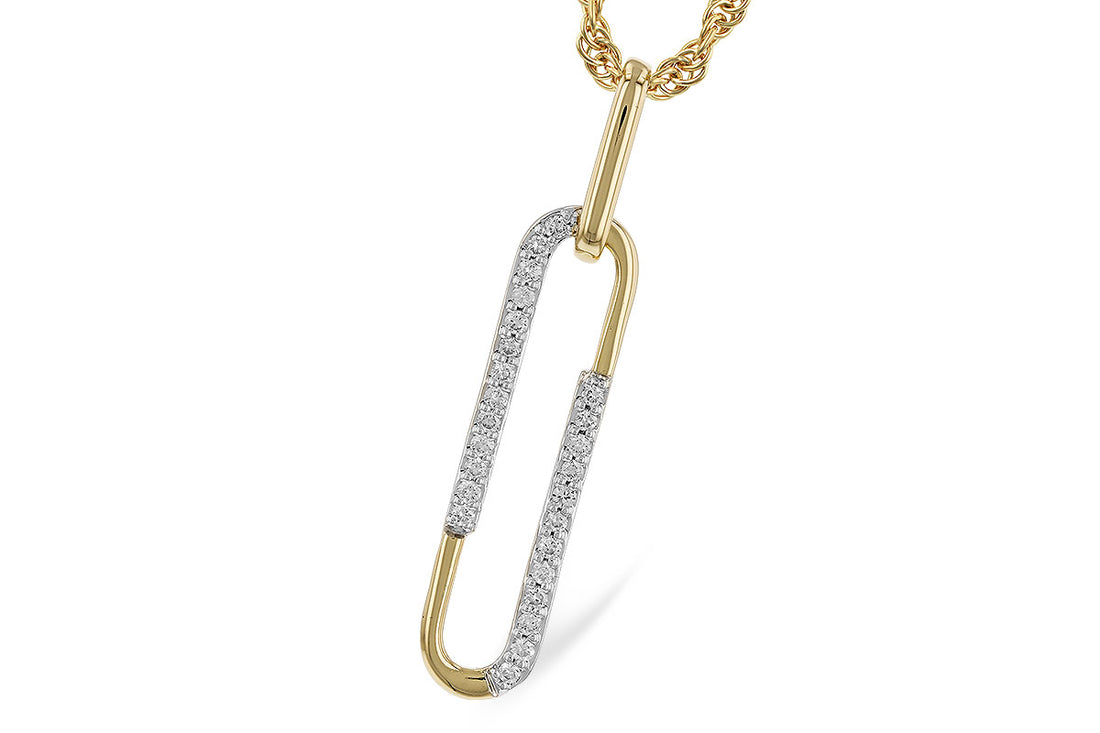 14 Karat Two-Tone Necklace with 0.14 Carat Natural Diamond