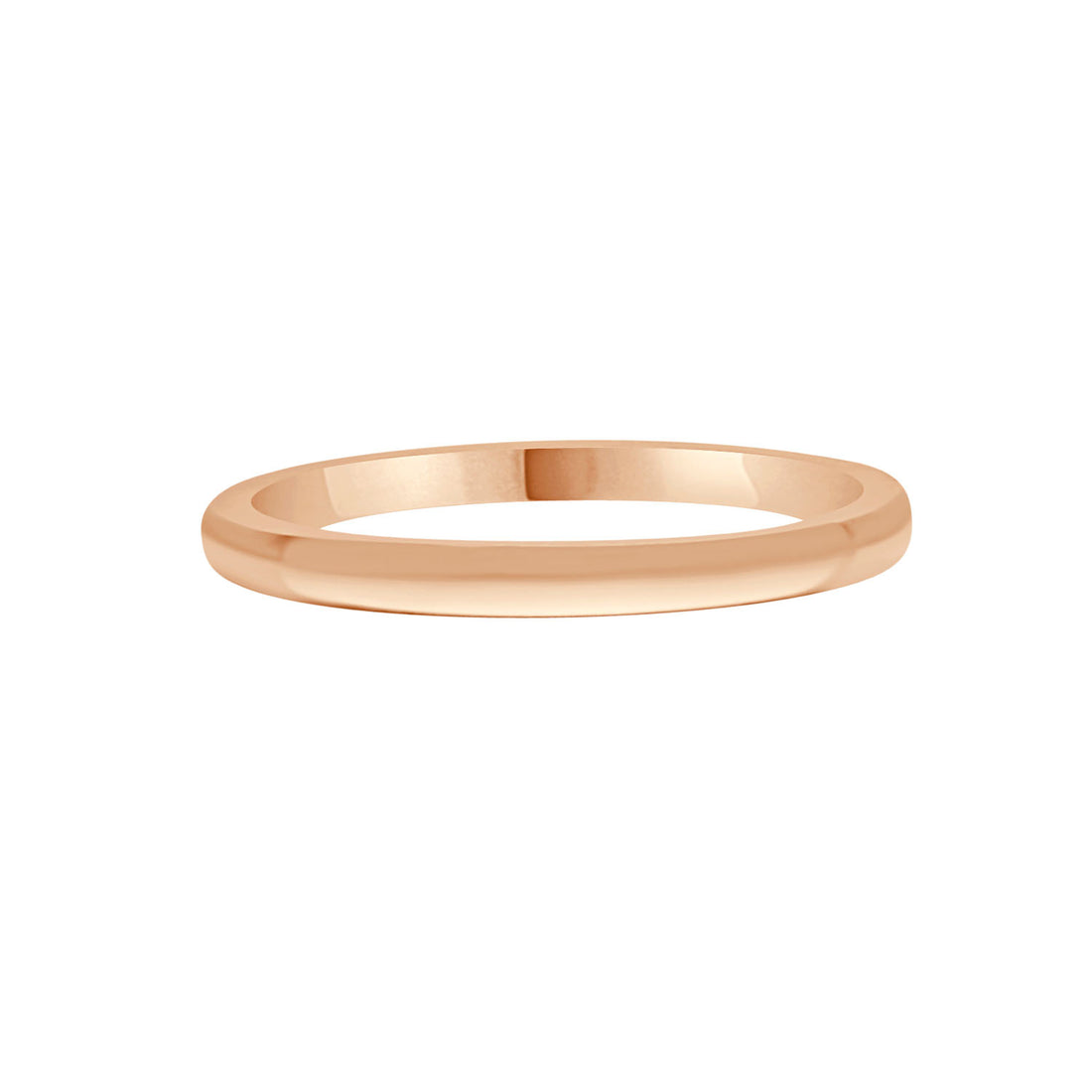 Classic 14 Karat Rose Gold Wedding Band - 2mm Comfort Fit