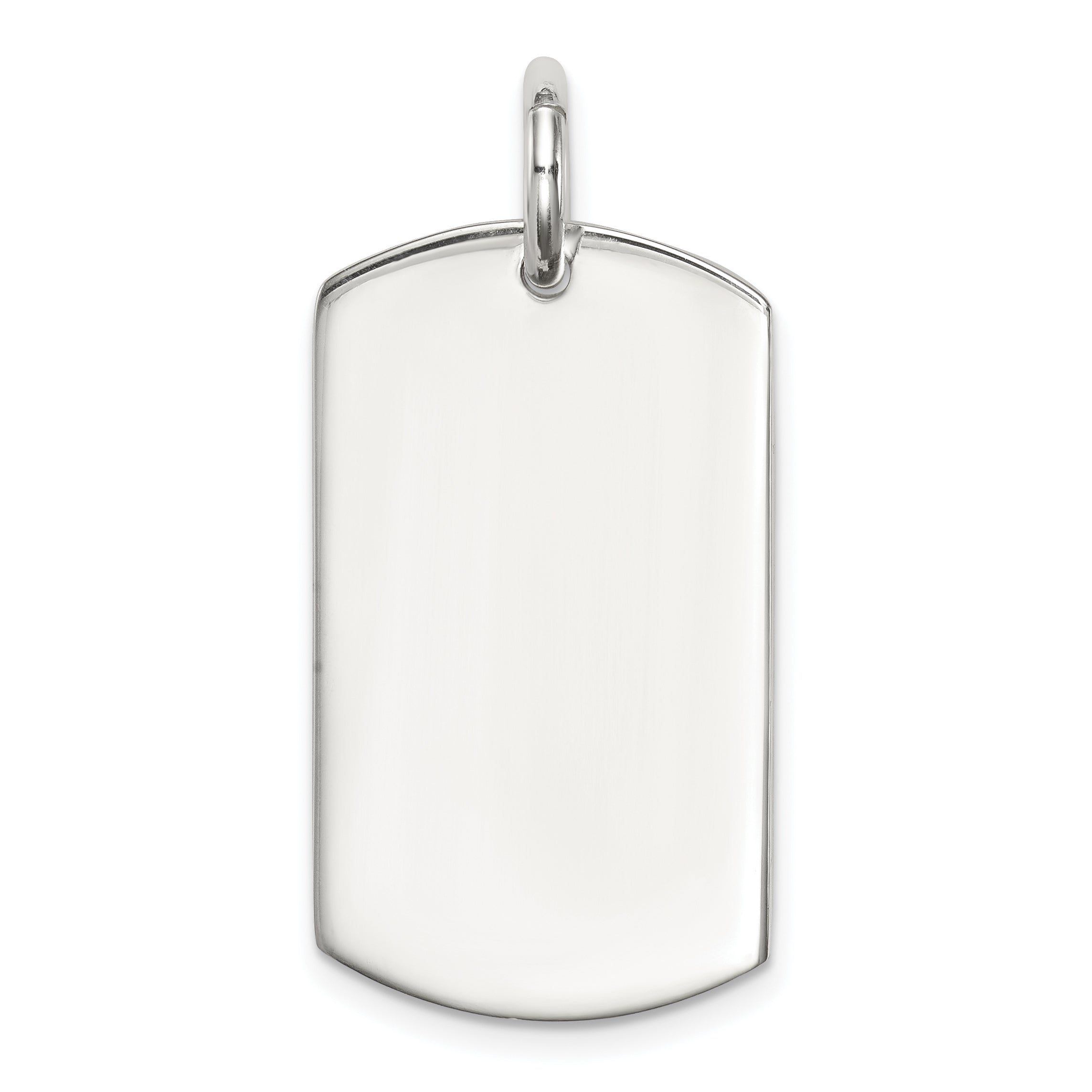 Polished Sterling Silver Dog Tag Necklace