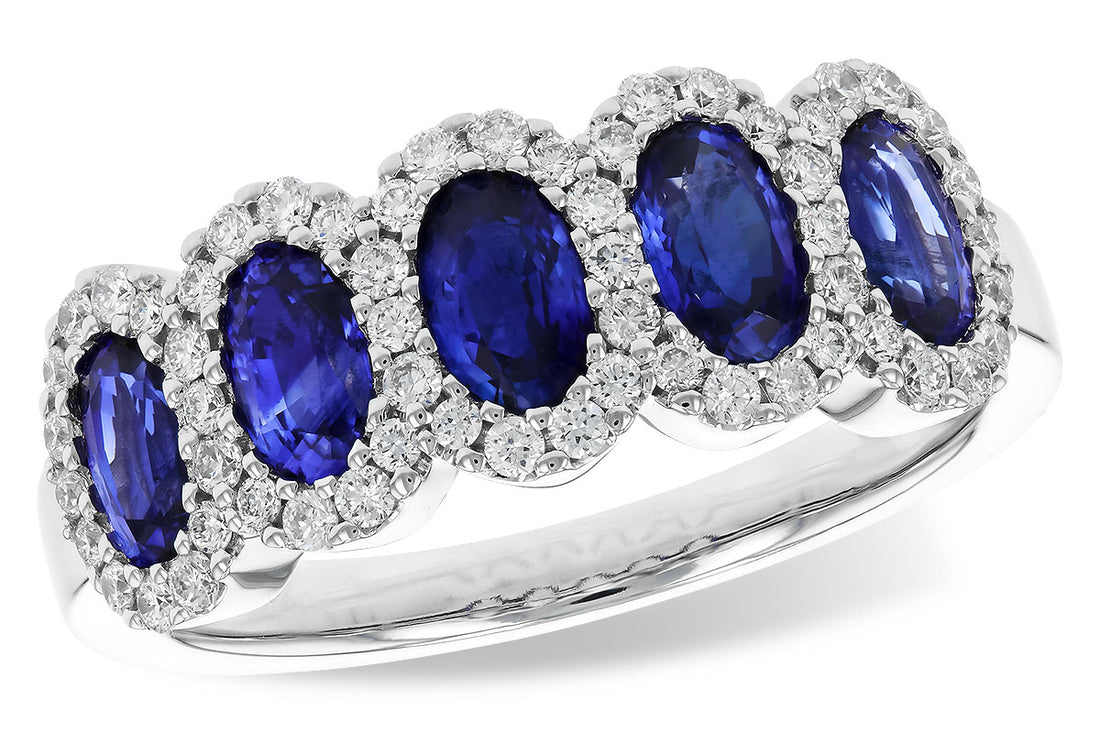 1.54 Carat Blue Sapphire Ring in 14 Karat White Gold