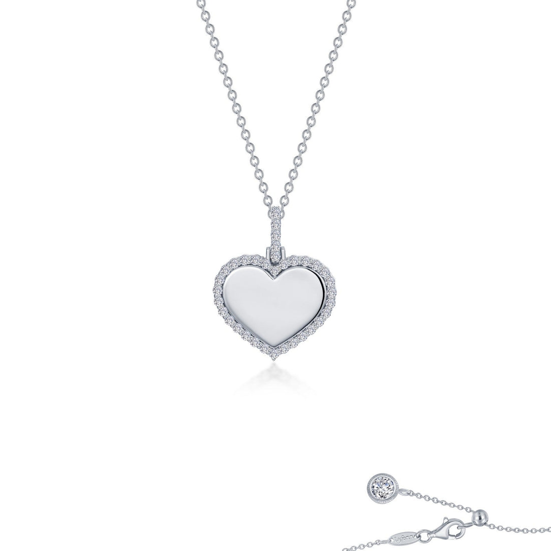 Lassaire Halo 0.53 Platinum Coated Sterling Silver Necklace