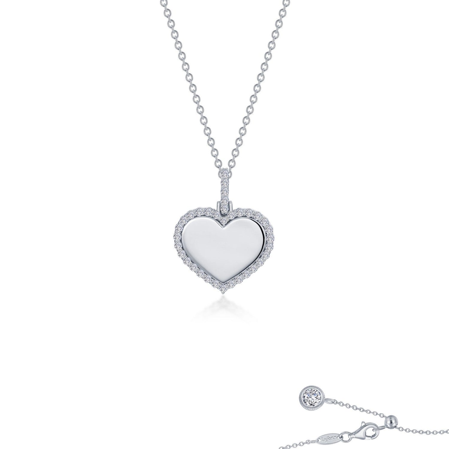 Lassaire Halo 0.53 Platinum Coated Sterling Silver Necklace