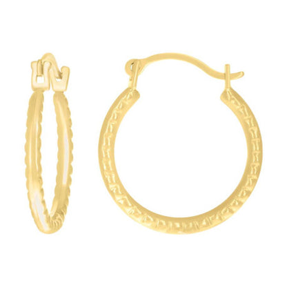 Textured 14 Karat Yellow Gold Earrings