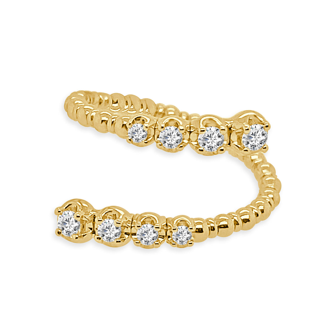 14K Yellow Gold Open Diamond Flex Ring with 0.22 Carat Natural Diamond