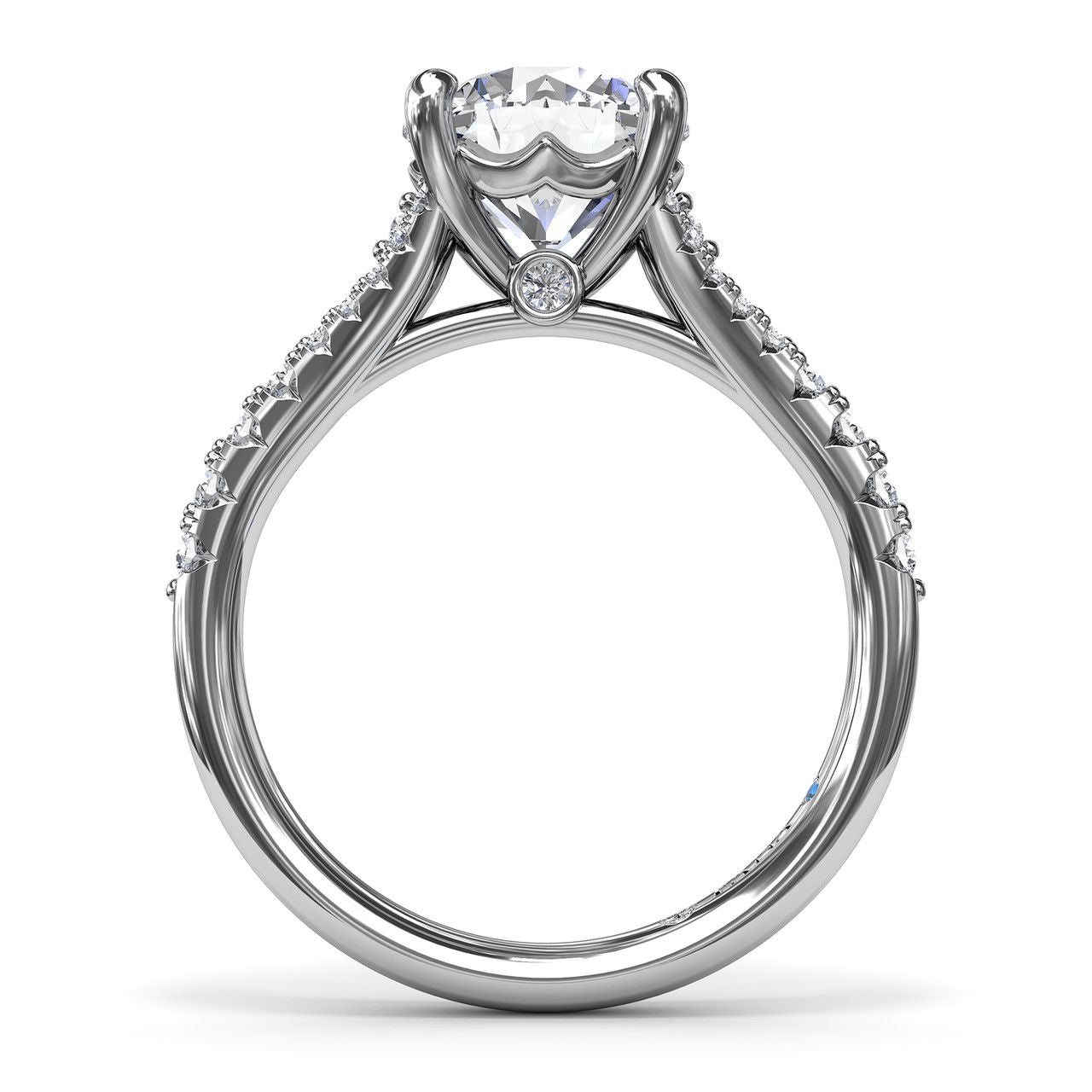 Dazzling Diamond Engagement Mounting in 14 Karat White Gold