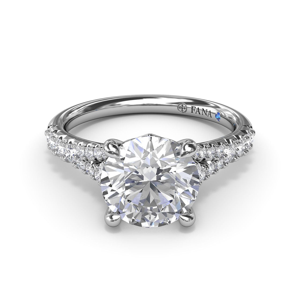 Dazzling Diamond Engagement Mounting in 14 Karat White Gold