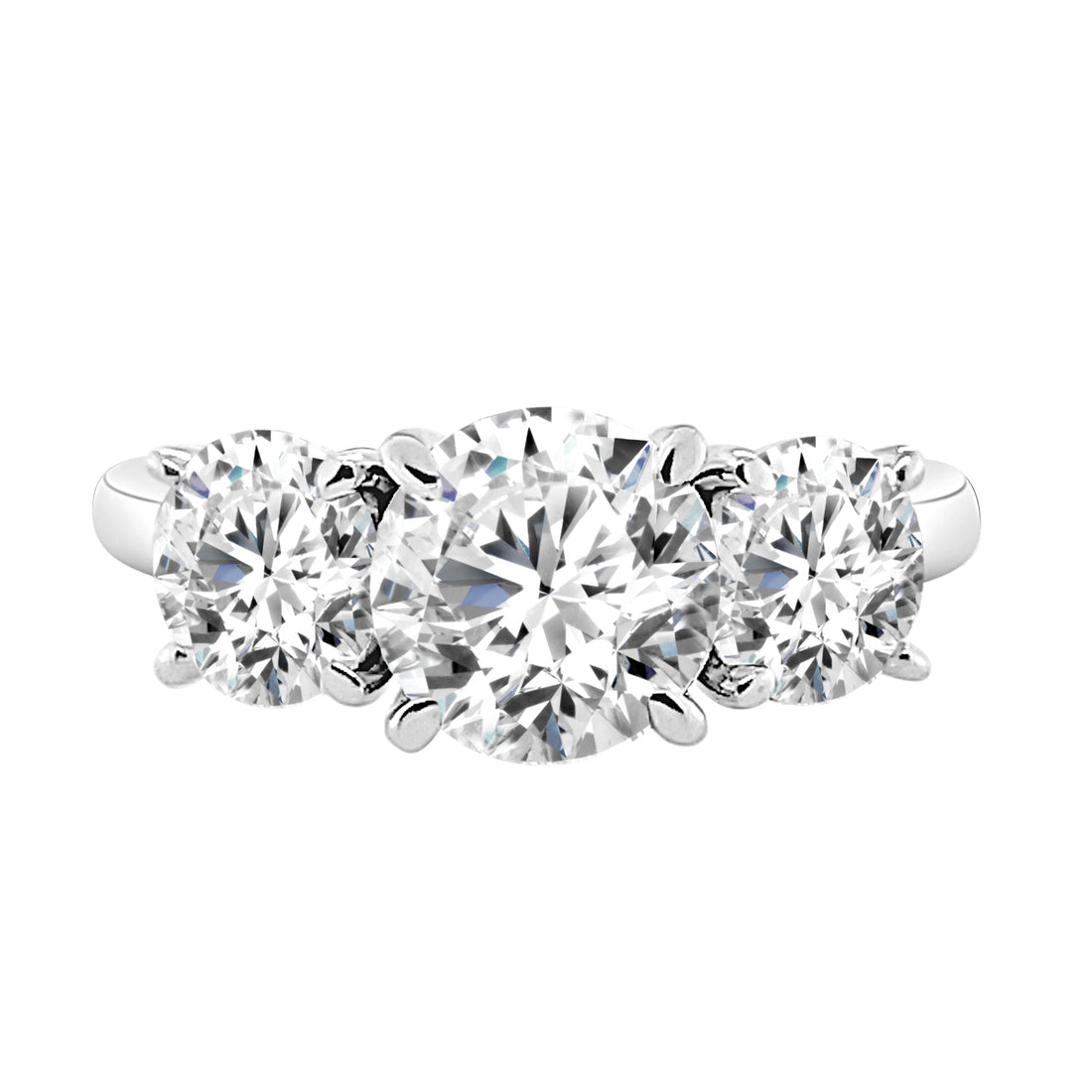 14K White Gold Lab Diamond Round Shape 1.52 Carat Engagement Ring