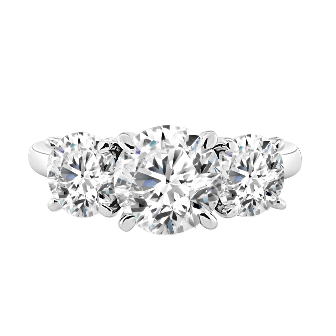 Timeless Love: 14 Karat White Gold Round Shape Lab Diamond Engagement Ring