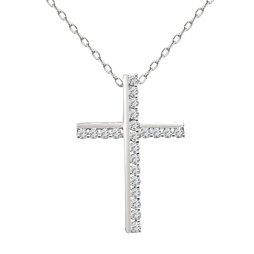 Contemporary Elegance: 10 Karat Yellow Gold Necklace with Natural Diamond Modern Bar