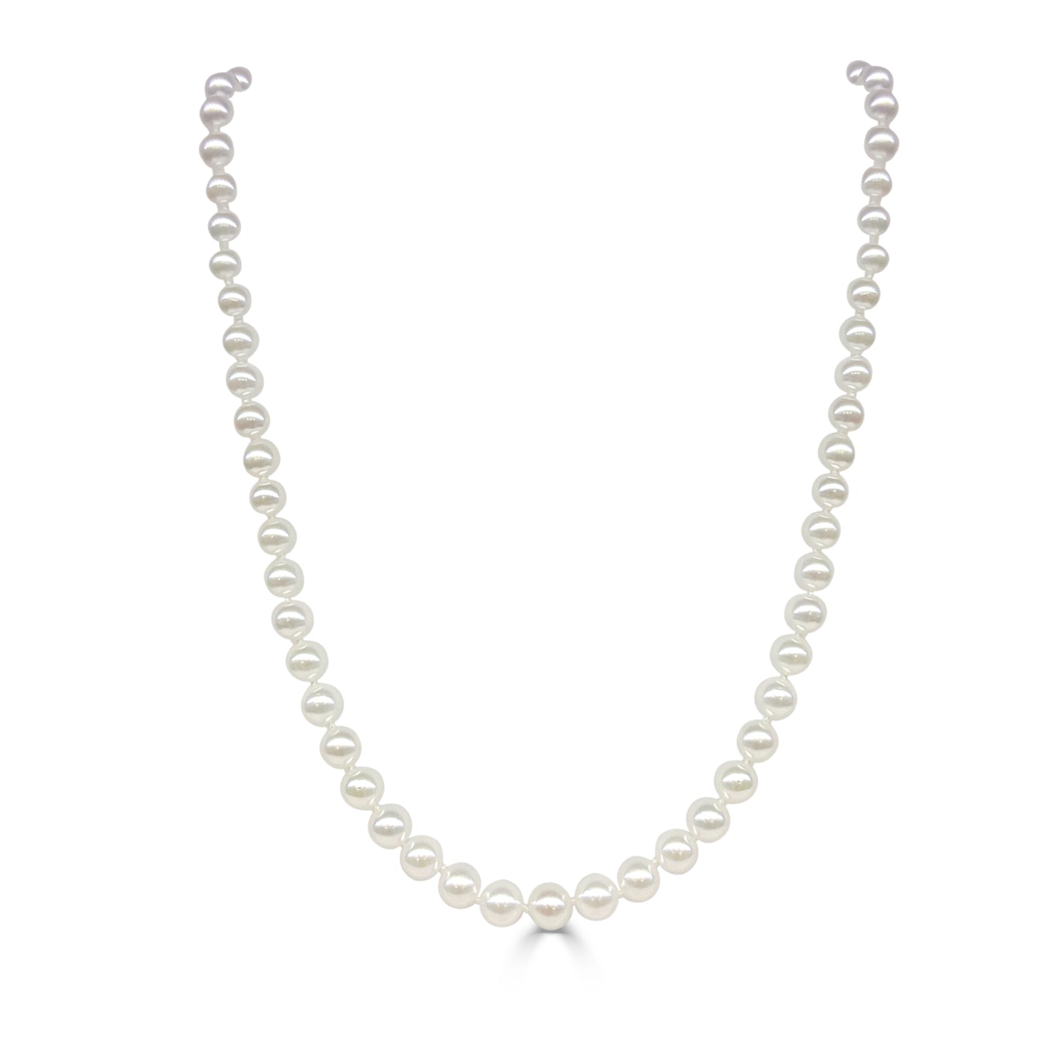 Glamourous Pearl Necklace with Fancy Clasp in 14 Karat Yellow Gold