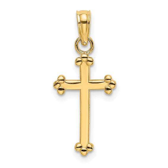 Classic 14 Karat Yellow Gold Polished Beaded Pendant Necklace