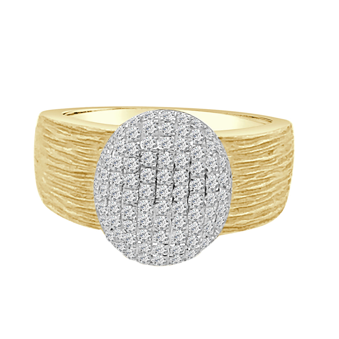 14 Karat Two-Tone Natural Diamond Cluster Ring