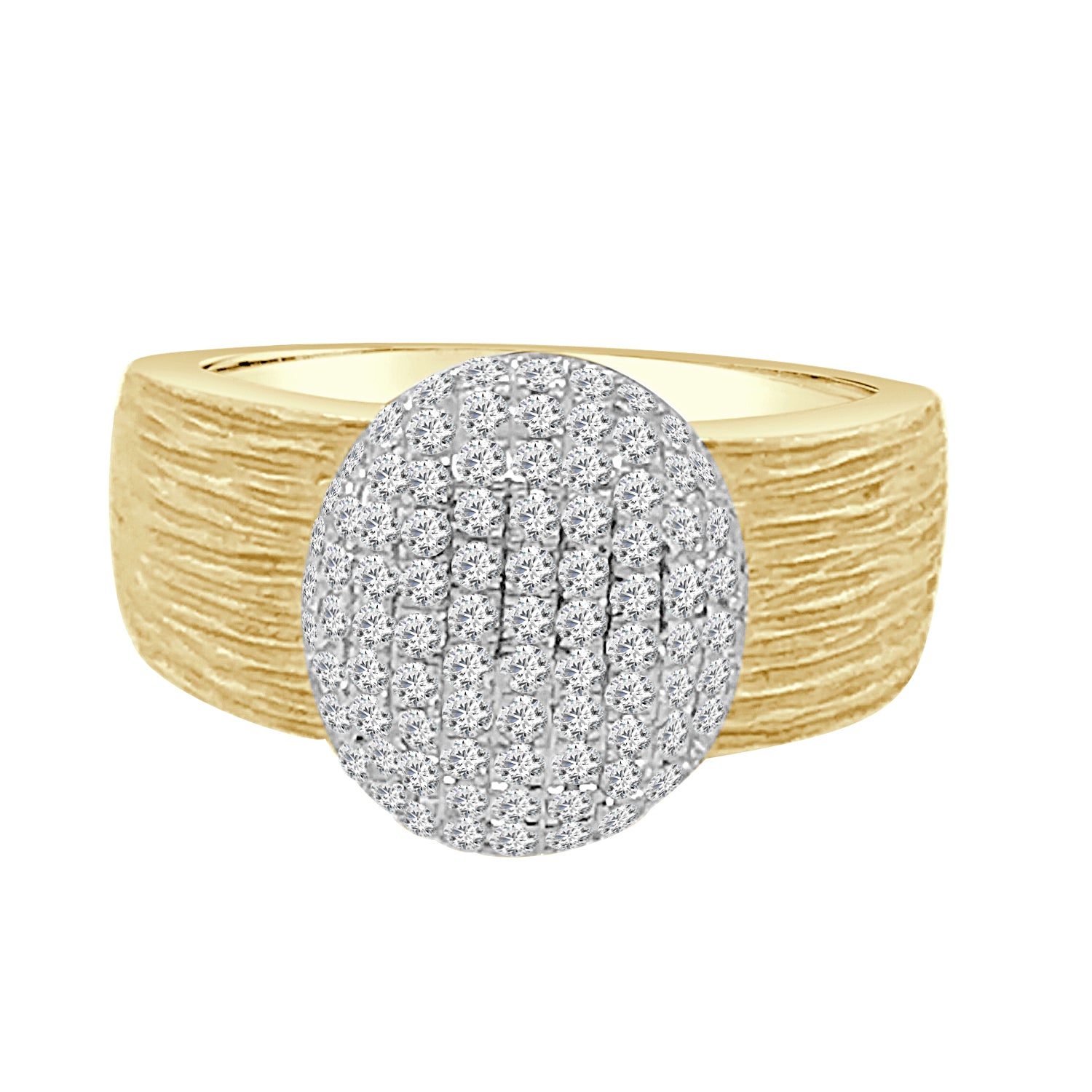 Stunning 14 Karat Two-Tone Natural Diamond Cluster Ring