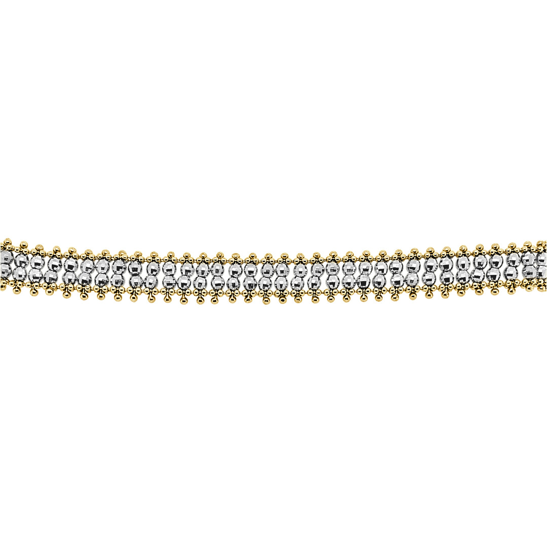 Exquisite 14 Karat Two-Tone Beaded Bracelet