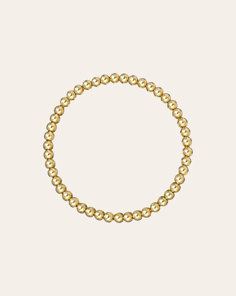 Golden Glow Beaded Elastic Bracelet in Gold Plated Sterling Silver