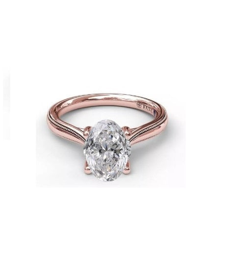 14K Yellow Gold Pear Milgrain Engagement Mounting