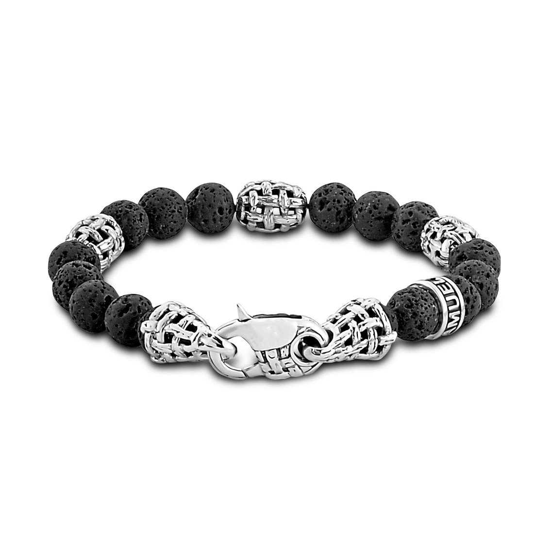 Stunning Sterling Silver Lava Bead Bracelet