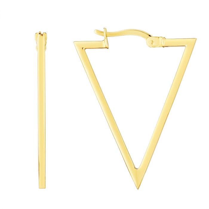 Triangle Bliss: 14 Karat Yellow Gold Earrings