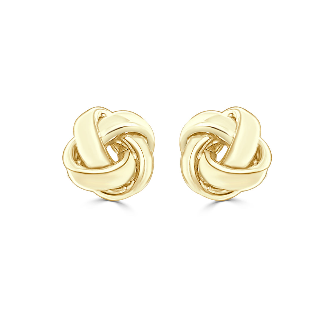 14 Karat Yellow Gold Love Knot Stud Earrings