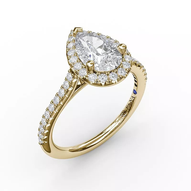 Sparkling Brilliance: 14 Karat Yellow Gold Engagement Mounting with Cubic Zirconia