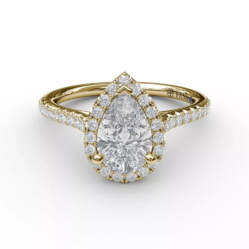 Sparkling Brilliance: 14 Karat Yellow Gold Engagement Mounting with Cubic Zirconia