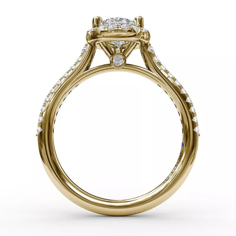 Sparkling Brilliance: 14 Karat Yellow Gold Engagement Mounting with Cubic Zirconia