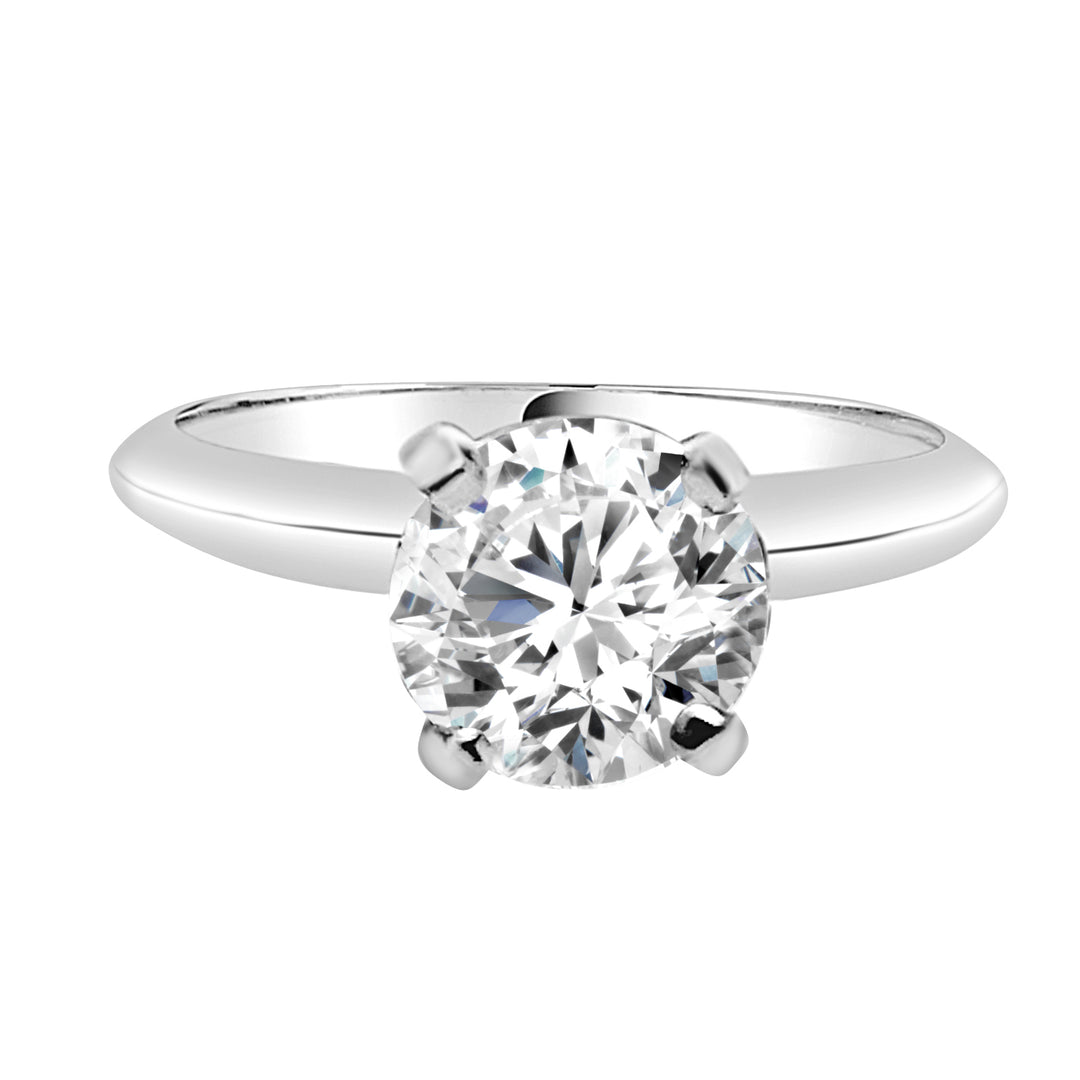 Timeless Love: Round Lab Diamond Engagement Ring in 14 Karat White Gold