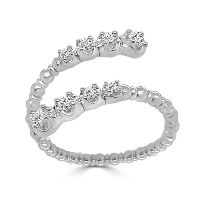 Dazzling Open Diamond Flex Ring - 14 Karat White Gold with Natural Diamond (0.23 Carat)