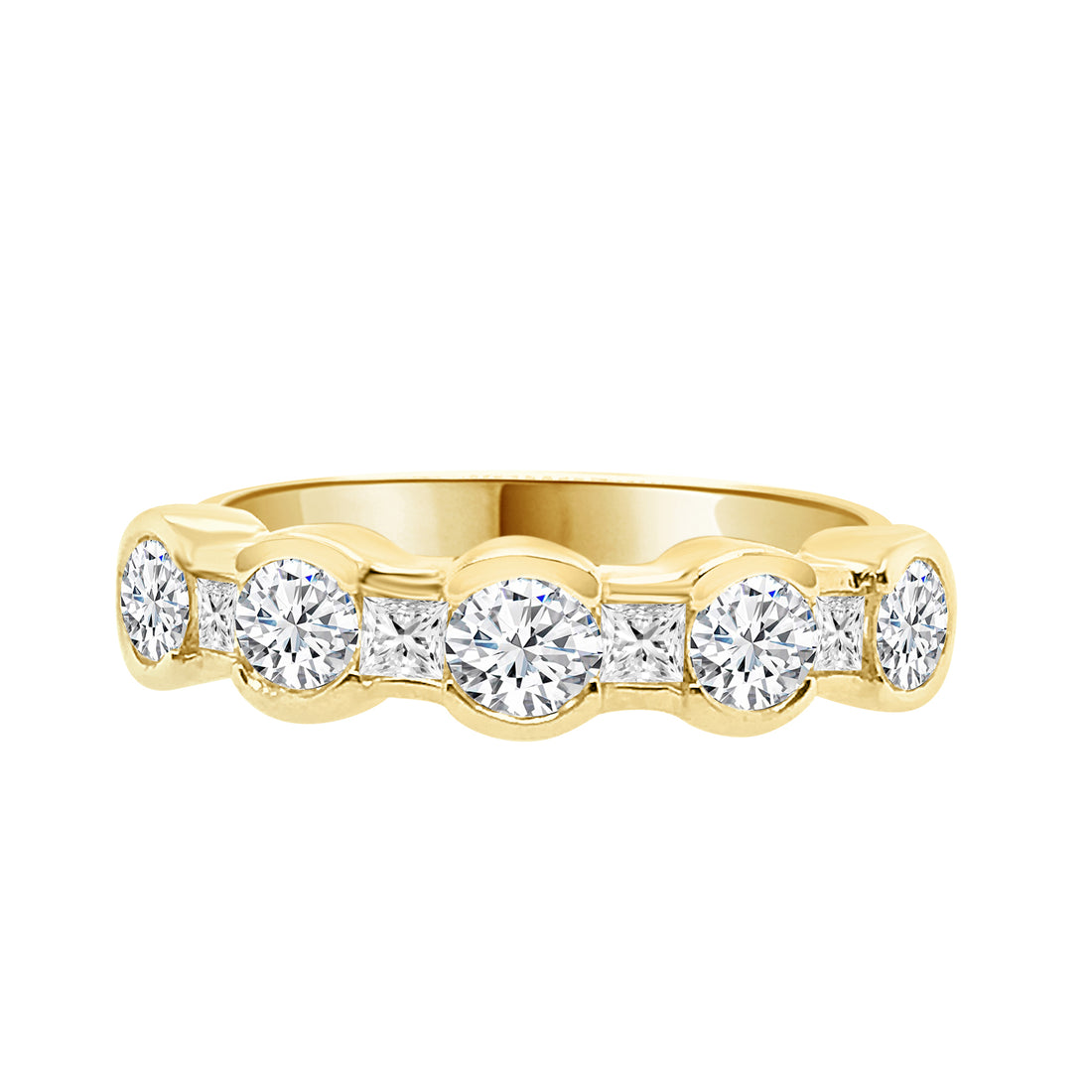 14K White Gold Round Diamond Wedding Band - 1.25 Carats
