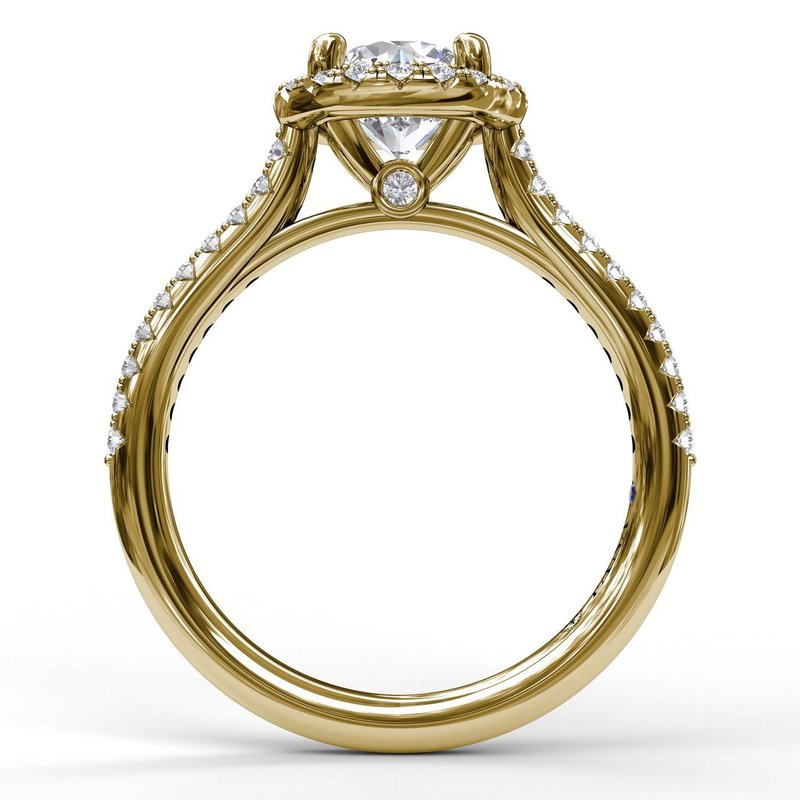 14 Karat Yellow Gold Round Engagement Mounting