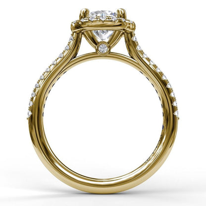 Timeless Radiance: Round 14 Karat Yellow Gold Engagement Mounting