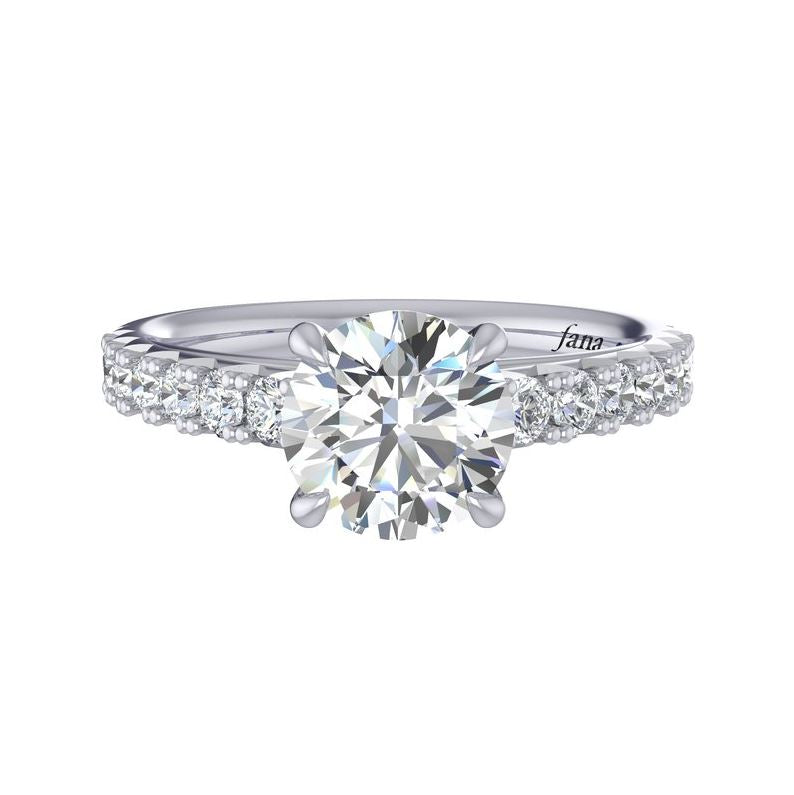 Sparkling Elegance: 14 Karat White Gold Cubic Zirconia Engagement Mounting