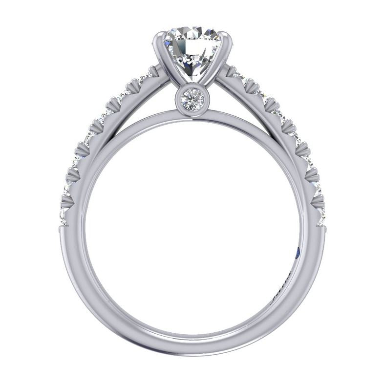 Sparkling Elegance: 14 Karat White Gold Cubic Zirconia Engagement Mounting