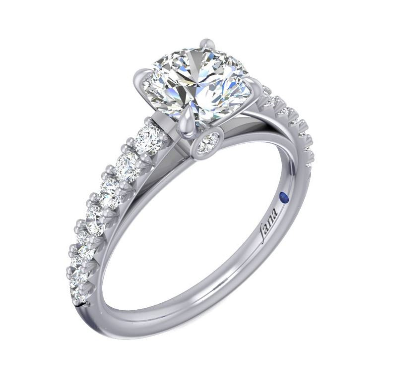 Sparkling Elegance: 14 Karat White Gold Cubic Zirconia Engagement Mounting