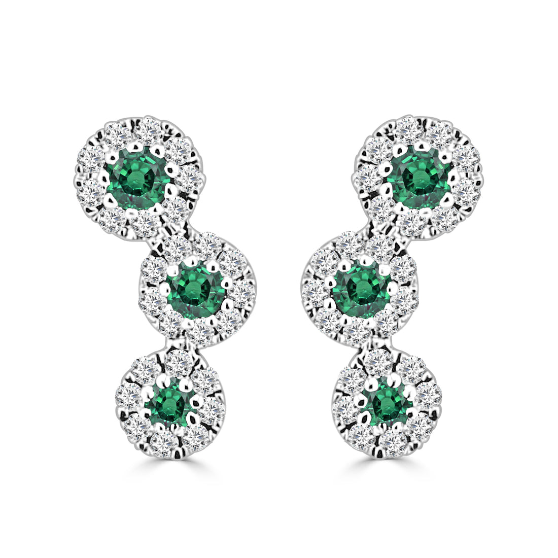 14 Karat White Gold Blue Sapphire Earrings - 0.38 Carat