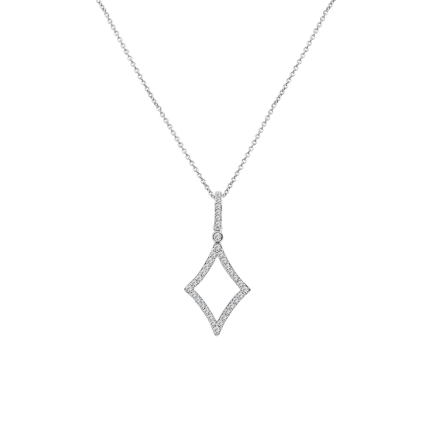 Dazzling Diamond Drop Necklace in 14 Karat White Gold - 0.33 Carat Natural Diamond