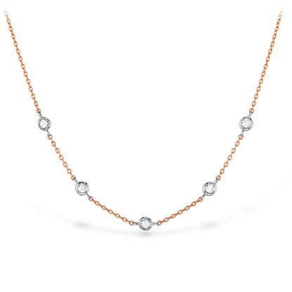 18 Karat Two-toned Natural Diamond Necklace - 0.08 Carat