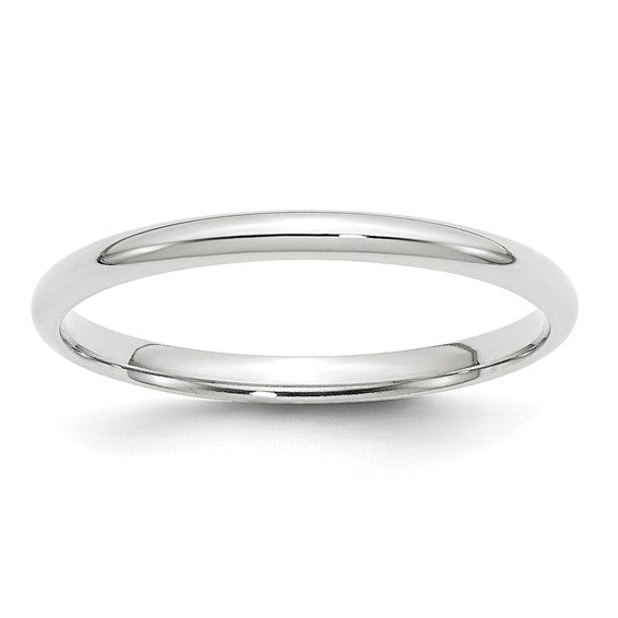 Comfort Fit 14 Karat White Gold Wedding Band